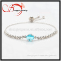 platinum plated bracelet with colored oval glass pandent RB110